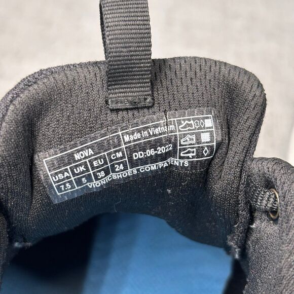 Vionic‎ Nova Athletic Shoes Black Leather Lace Up Training Sneaker Women's 7.5 - Picture 9 of 11